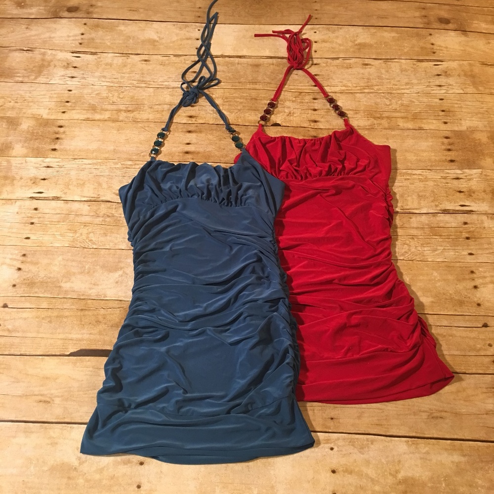 Bundle of red & blue mini dresses